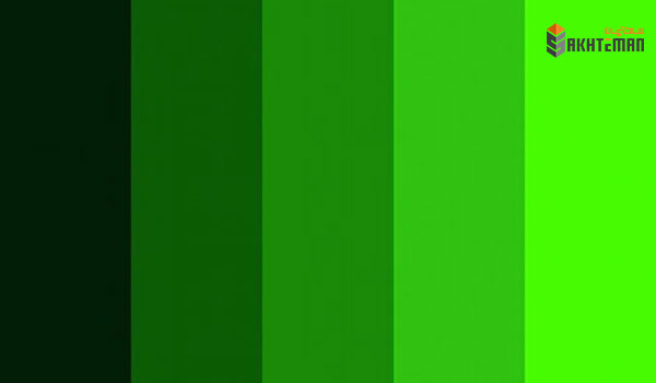 ترکیب رنگ ساختمان سبز تیره تا روشن
