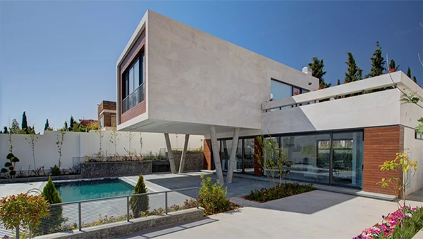 villa facade made of concrete
